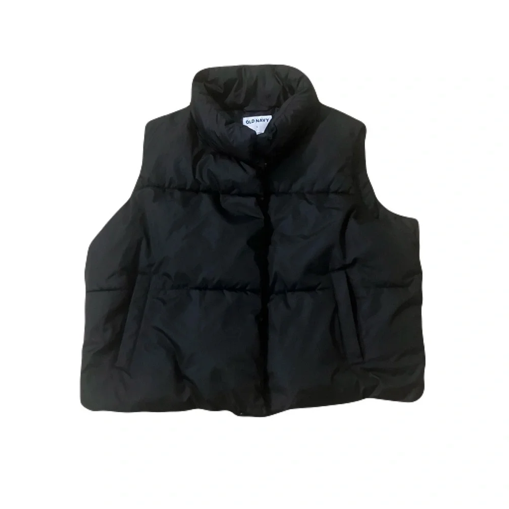 Old Navy Black Womens Puffer Vest - Quilted Sleeveless Jacket - Picture 1 of 1